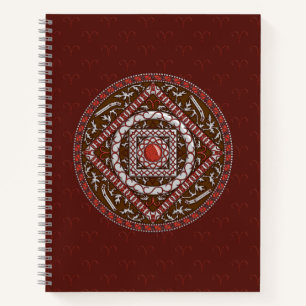 Aries Mandala Spiral Notebook