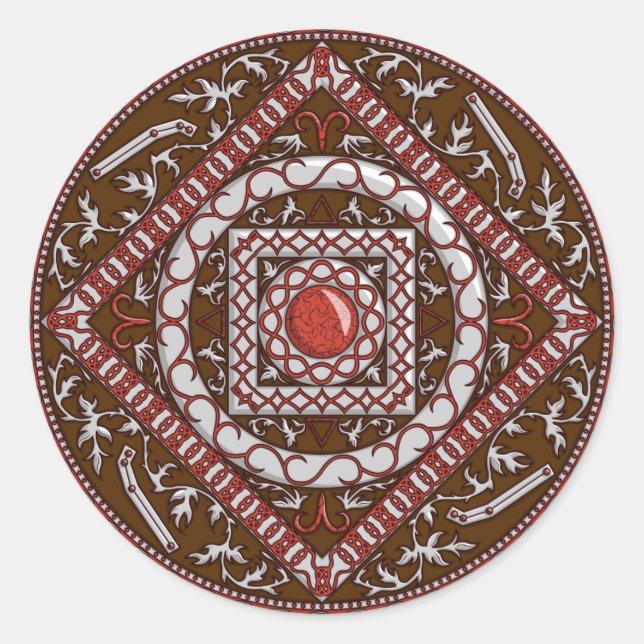 Aries Mandala Sticker (Front)