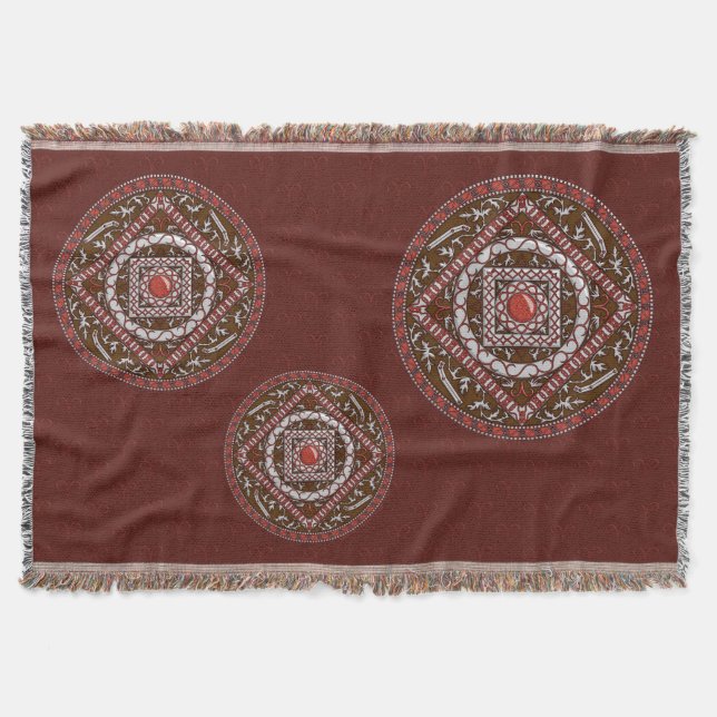 Aries Mandala Throw Blanket (Front)