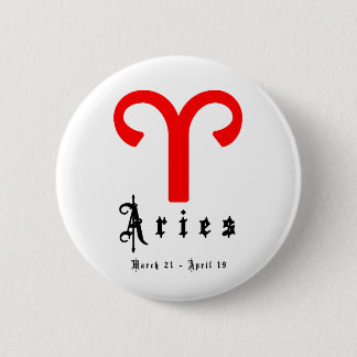 Aries, march 21 -april 19 6 cm round badge