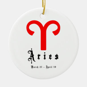 Aries, March 21 -April 19 Ceramic Tree Decoration