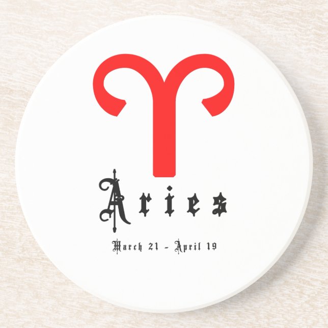 Aries, March 21 -April 19 Coaster (Front)