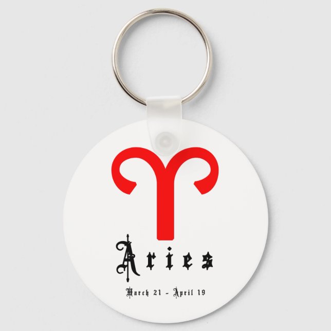 Aries, march 21 -april 19 key ring (Front)