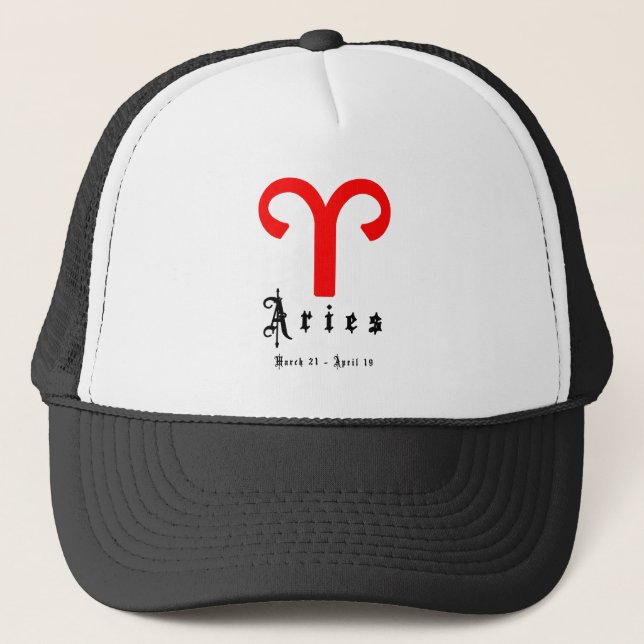 Aries, march 21 -april 19 trucker hat (Front)