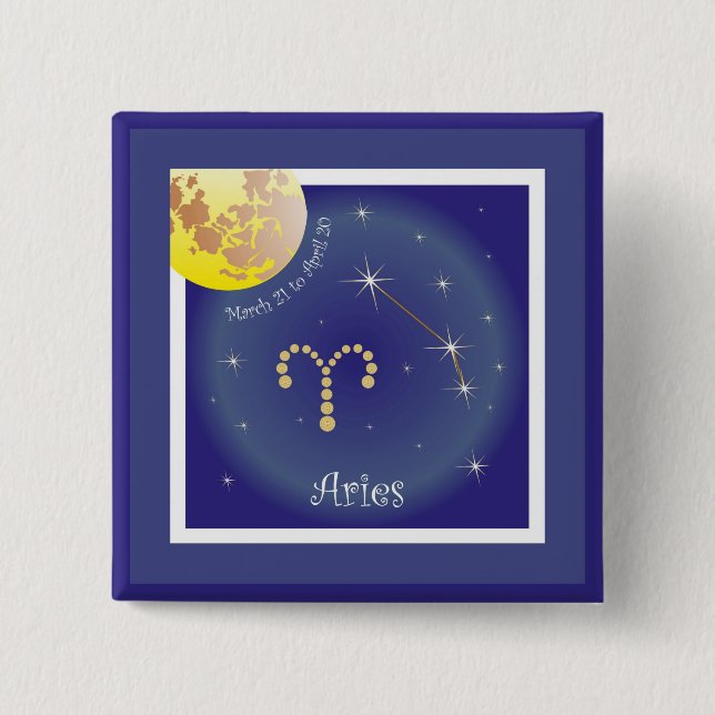Aries March 21 to April 20 Buttons (Front)