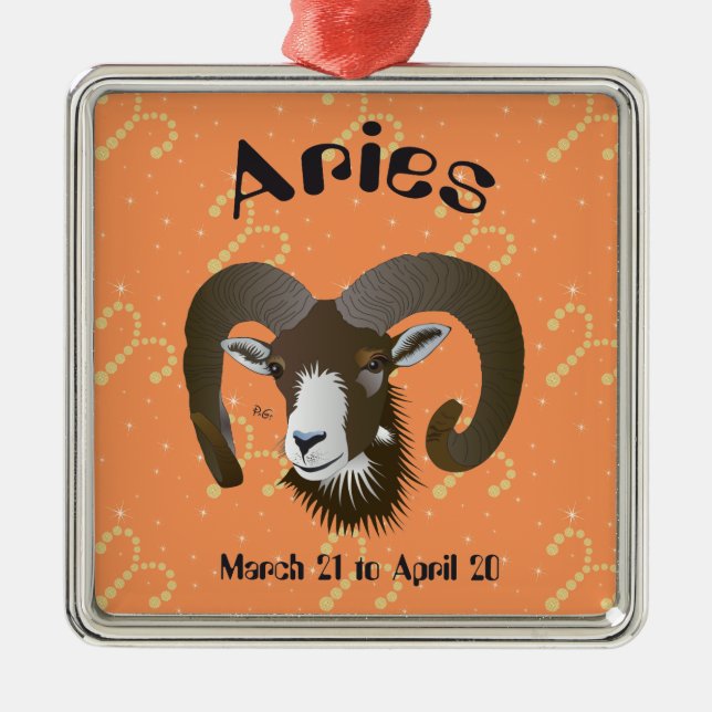 Aries March 21 to April 20 Ornament (Front)