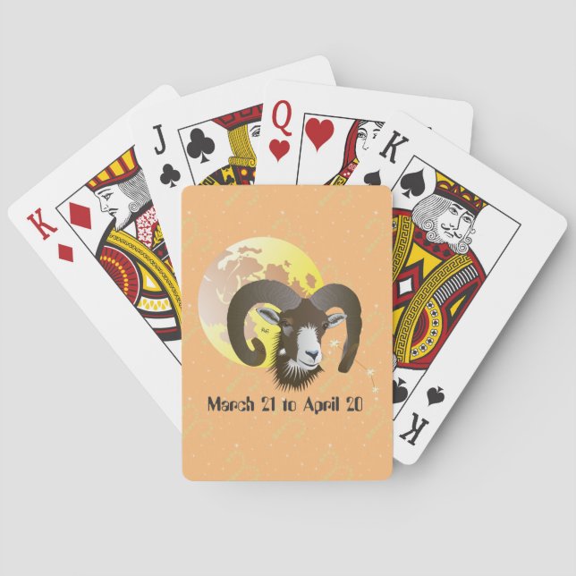 Aries March 21 to April 20 playing cards (Back)