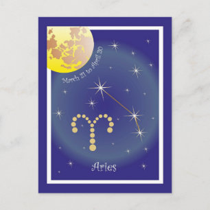 Aries March 21 to April 20 Postkarte Postcard