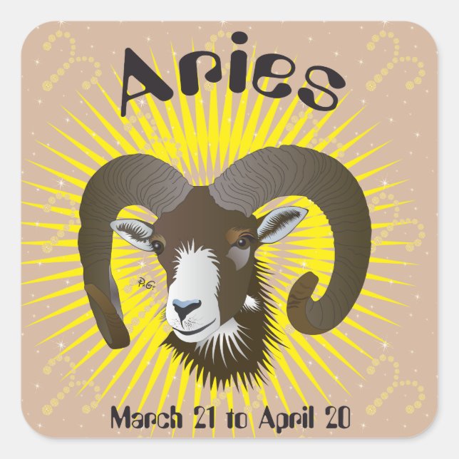 Aries March 21 to April 20 Sticker (Front)