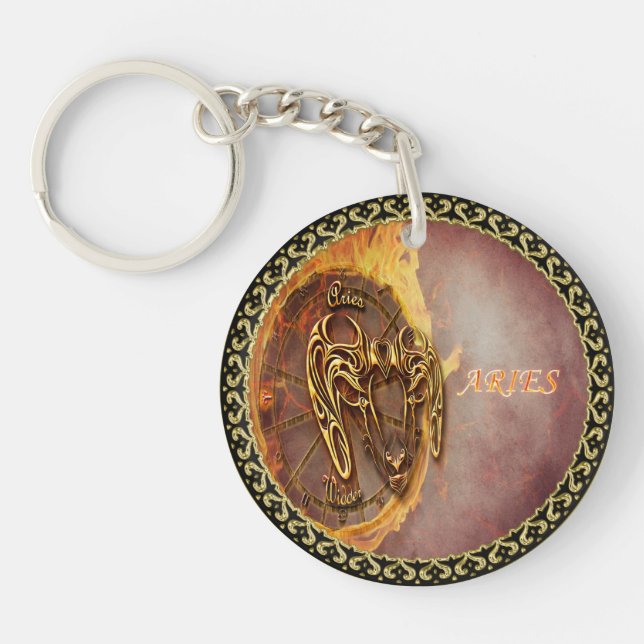 Aries March 21st until April 20th Horoscope Key Ring (Front)