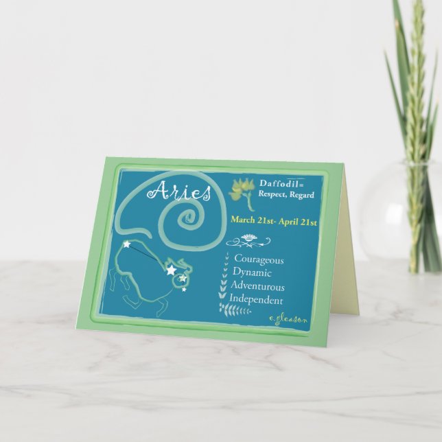 Aries March Greeting Card (Front)