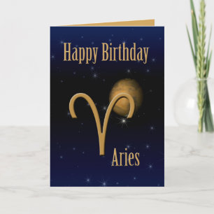 Aries Mars Happy Birthday Greeting Card