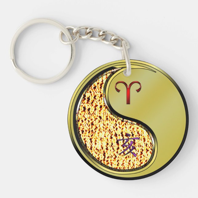 Aries & Metal Boar Key Ring (Front)