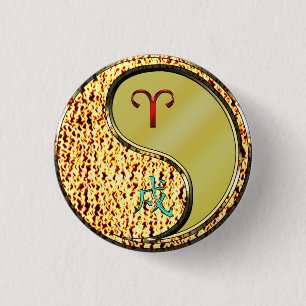 Aries & Metal Dog 3 Cm Round Badge