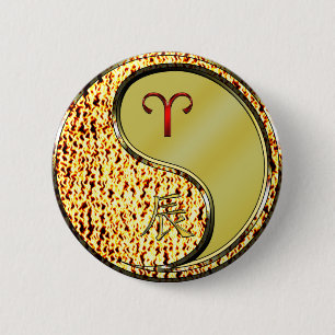 Aries & Metal Dragon 6 Cm Round Badge