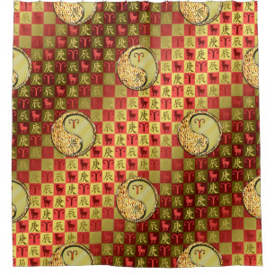 Aries & Metal Dragon Shower Curtain