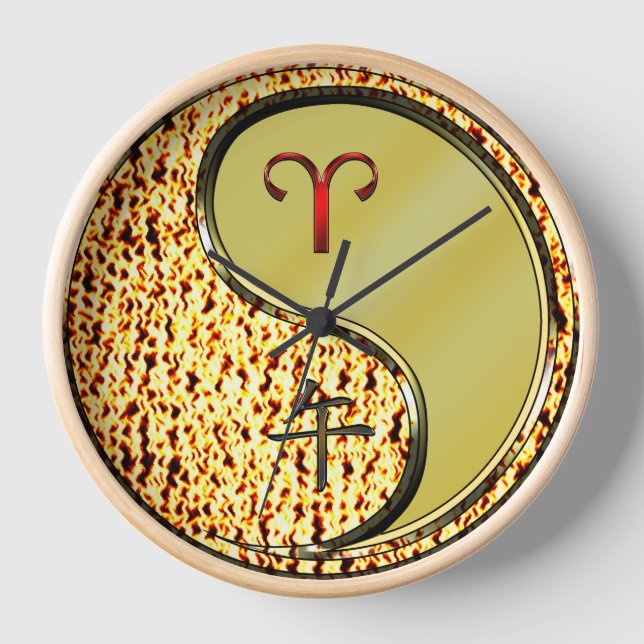 Aries & Metal Horse Clock (Front)