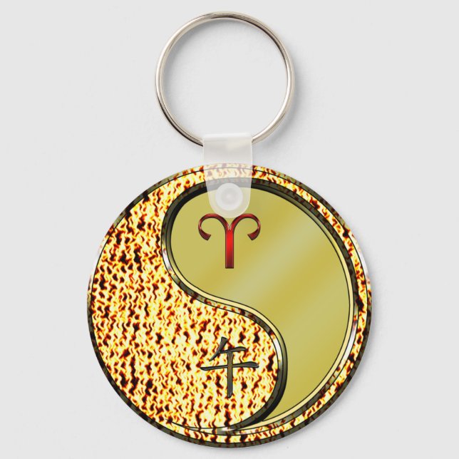 Aries & Metal Horse Key Ring (Front)