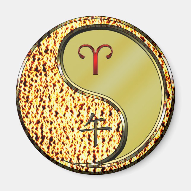 Aries & Metal Horse Magnet (Front)