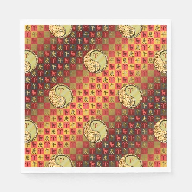 Aries & Metal Horse Napkin (Front)