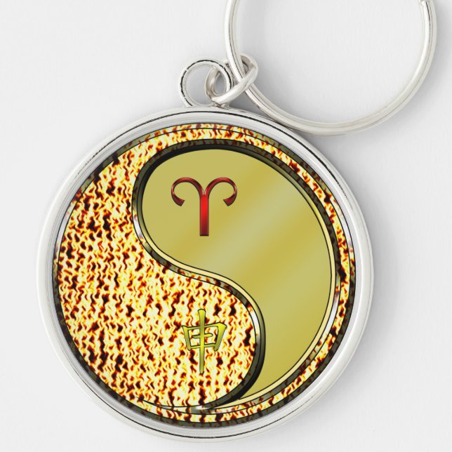 Aries & Metal Monkey Key Ring (Front)