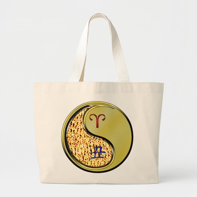 Aries & Metal Ox Large Tote Bag (Front)