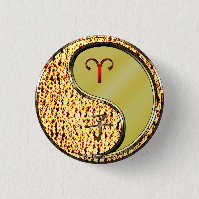 Aries & Metal Rat 3 Cm Round Badge (Front)