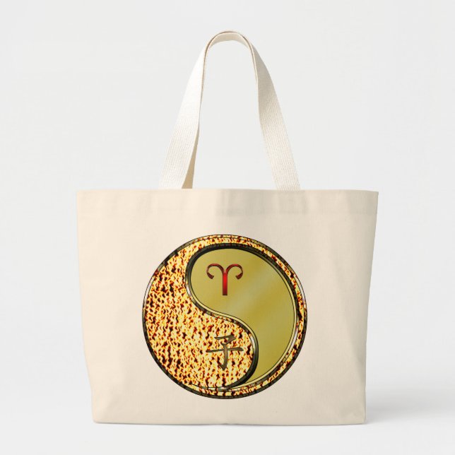 Aries & Metal Rat Large Tote Bag (Front)