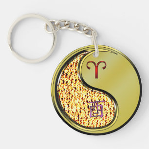 Aries & Metal Rooster Key Ring