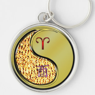 Aries & Metal Rooster Key Ring