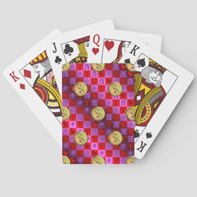 Aries & Metal Rooster Playing Cards (Back)