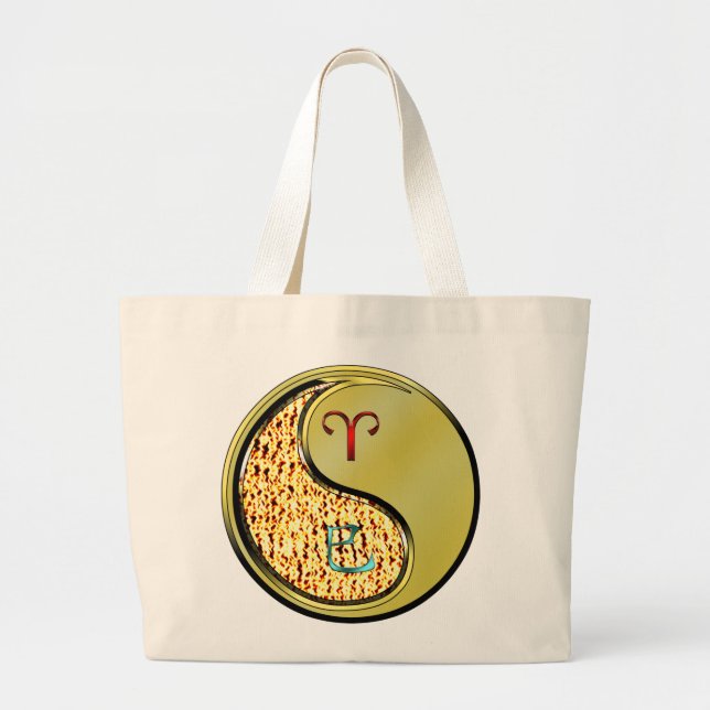 Aries & Metal Snake Large Tote Bag (Front)