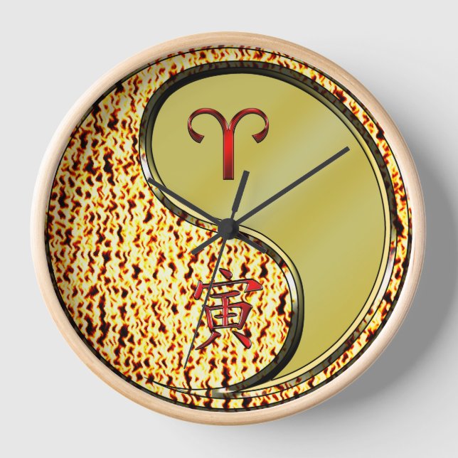 Aries & Metal Tiger Clock (Front)