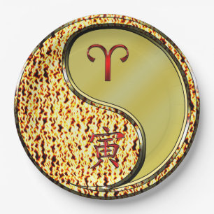 Aries & Metal Tiger Paper Plate