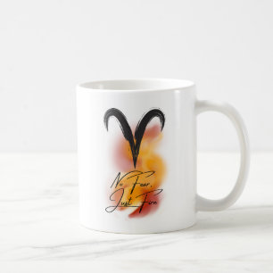 Aries 'No Fear, Just Fire' Zodiac Pride Coffee Mug