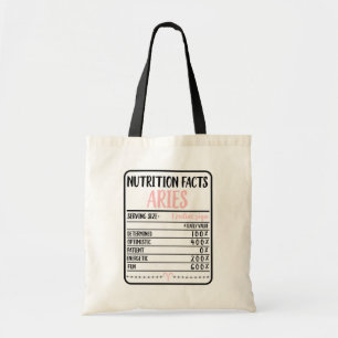 Aries Nutrition Facts // Fun Novelty Zodiac Tote Bag