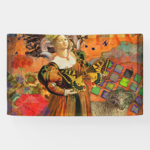 Aries Orange Woman Gothic Illustration Banner