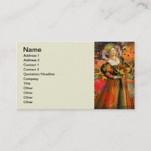 Aries Orange Woman Gothic Illustration Business Card