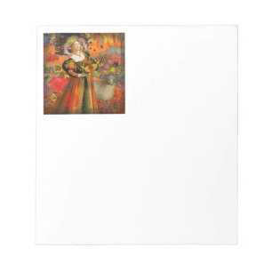 Aries Orange Woman Gothic Illustration Notepad