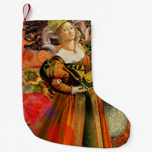 Aries Orange Woman Gothic Illustration Small Christmas Stocking
