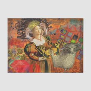 Aries Orange Woman Gothic Illustration Tissue Paper