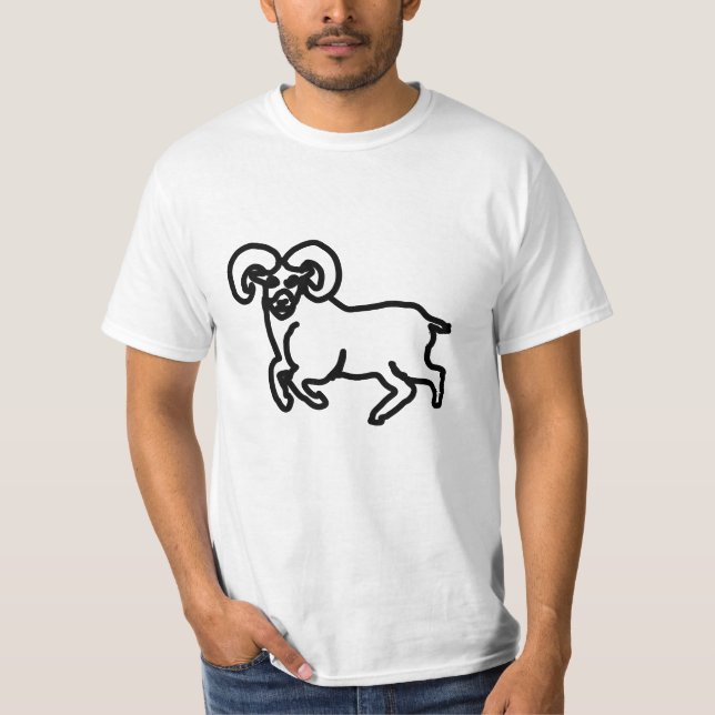 Aries Outline Ram T‑Shirt – Strong Aries Energy  T-Shirt (Front)