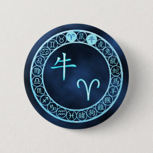 Aries/Ox 6 Cm Round Badge