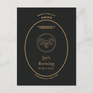 Aries Passionate Confident Personalised Apothecary Postcard