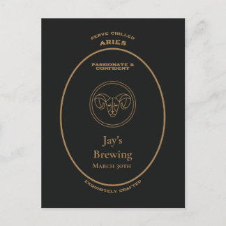 Aries Passionate Confident Personalised Apothecary Postcard