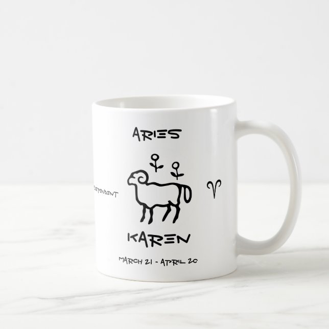 Aries Personalised Coffee Mug (Right)