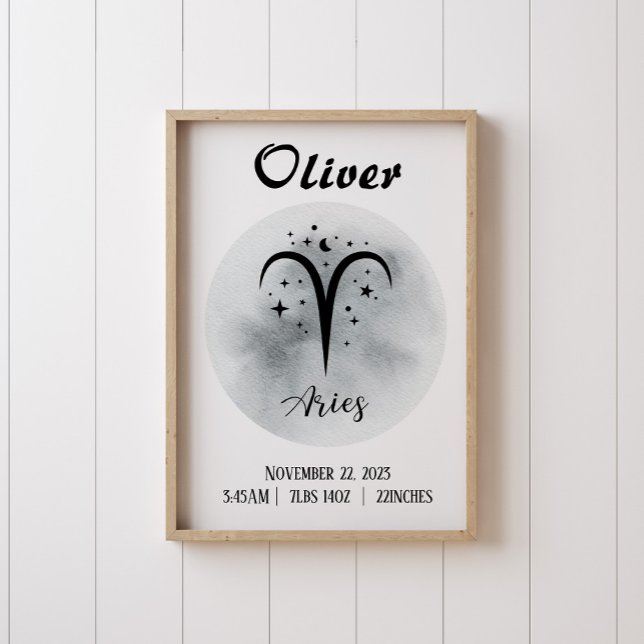 Aries Personalised Zodiac Custom name Poster (Creator Uploaded)
