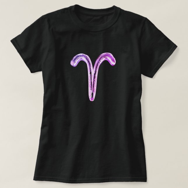 Aries Purple Pink Zodiac Horoscope Sign Astrology T-Shirt (Design Front)