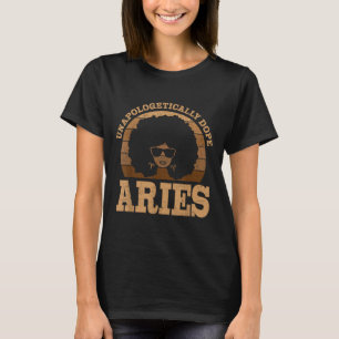 Aries Queen Afro Hair Black Woman Zodiac Sign  T-Shirt