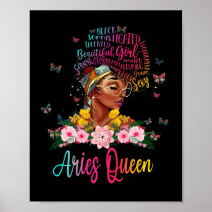 Aries Queen Black Women Persistent Beautiful Poster